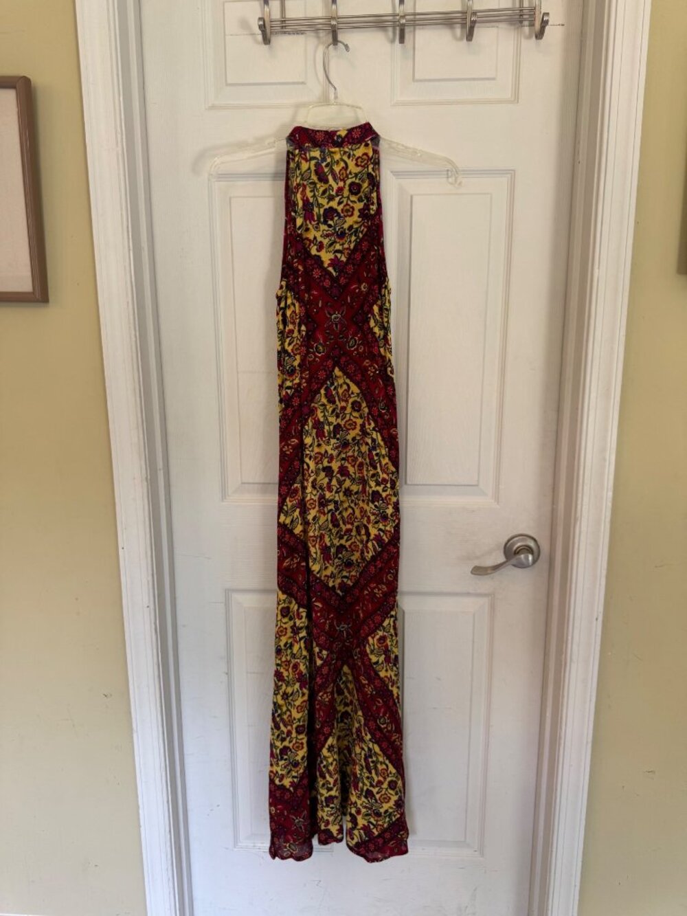 Raga X Anthropologie Maxi Dress Yellow Red Floral Boho Floral Boho Halter XS NEW - Picture 11 of 11